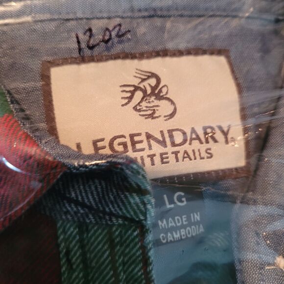 Legendary Whitetails Cotton Plaid Flannel Shirt Women's Large L Country Basic - Picture 11 of 11